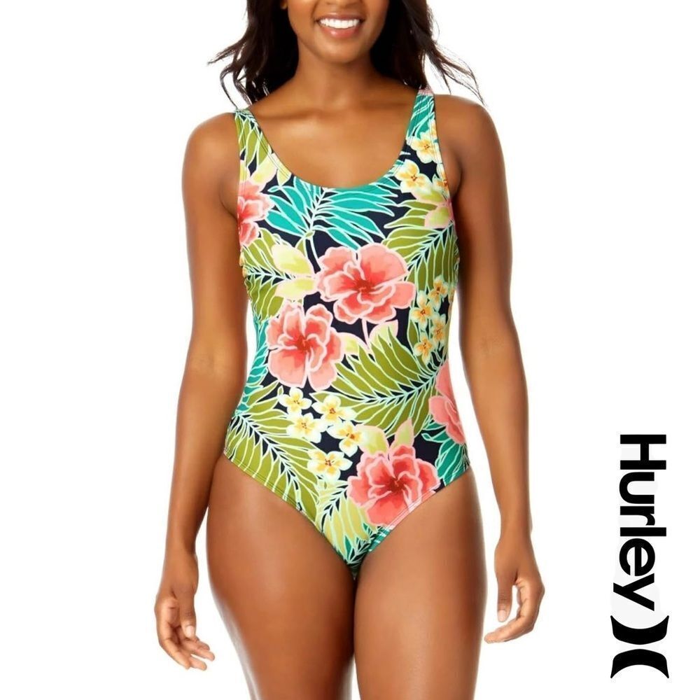 Hurley Women's Caribbean Dreamin One Piece Swimsuit, Size L